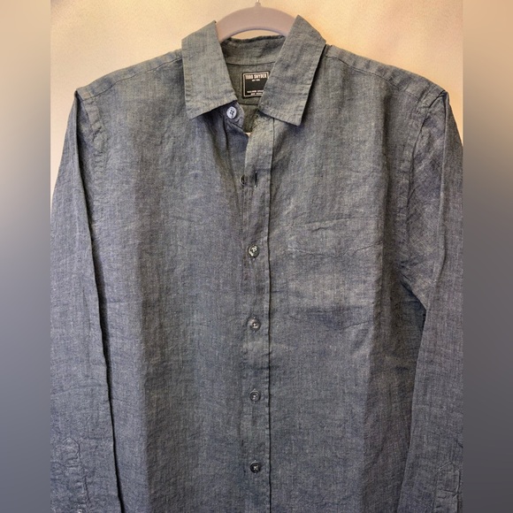 Todd Snyder NWT Grey 100% Button Down Linen Shirt Small - Picture 4 of 10
